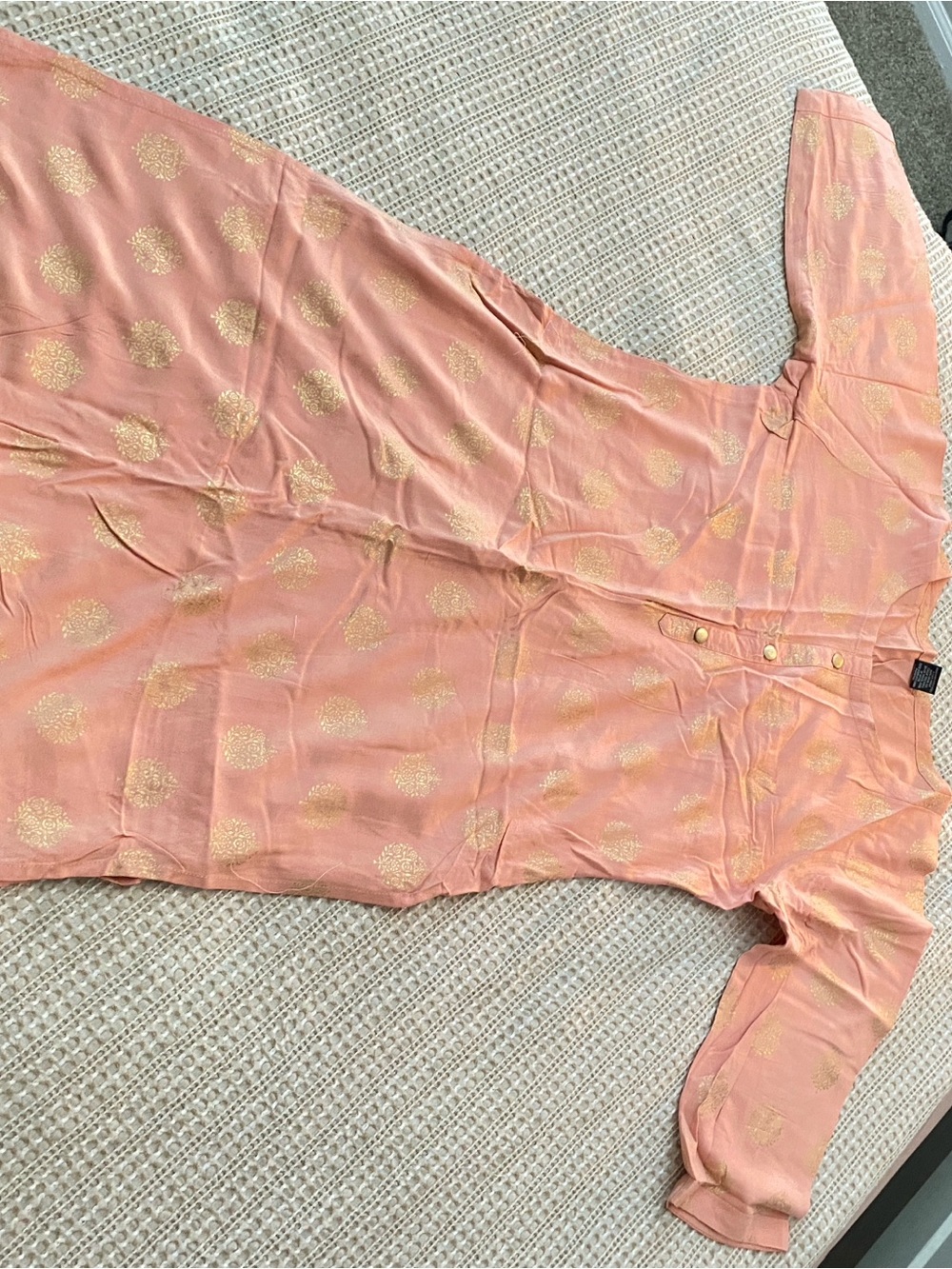 Women’s Peach Tunic with Gold Motif